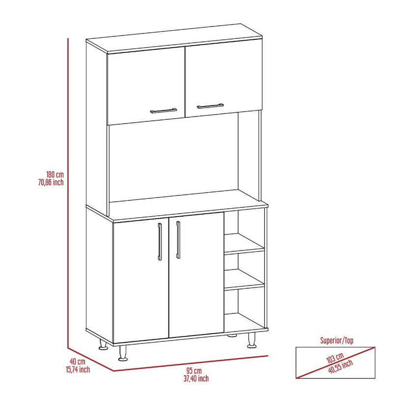 Pantry Cabinet Delaware, Double Door, White Finish-7