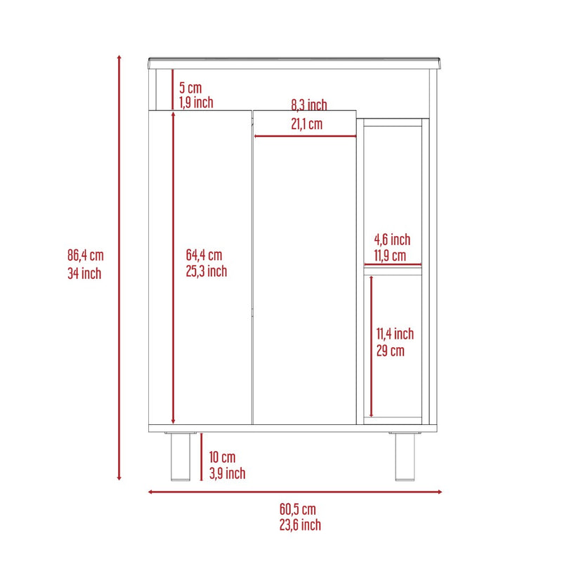 Vanity Akron, Double Door Cabinet, White Finish-8