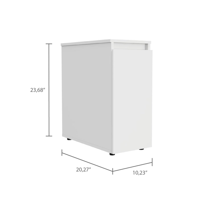 Bathroom Storage Cabinet Raplex, Liftable Top, One Drawer, White Finish-6