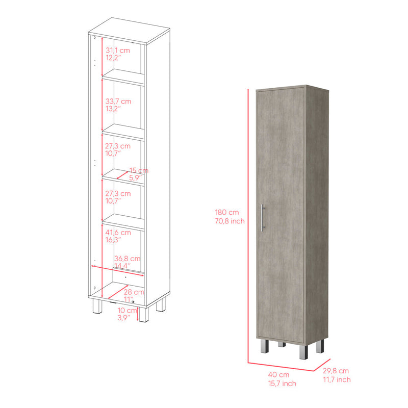 Cabinet Storage,Cabinet, Buccan, Concrete Gray Finish-5