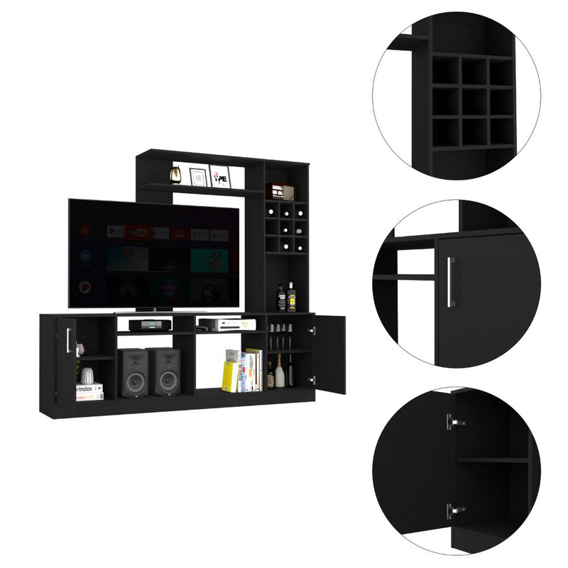 Entertainment Center Modoc For TV´s up 78", Black Wengue Finish-6