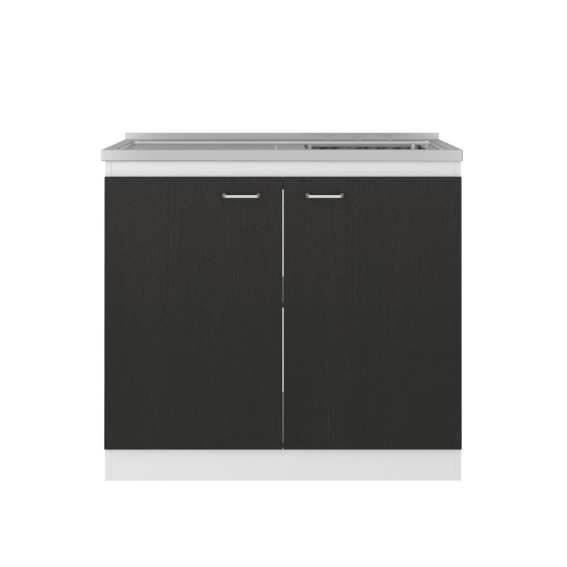 Utility Sink Vernal, Double Door, White / Black Wengue Finish-2