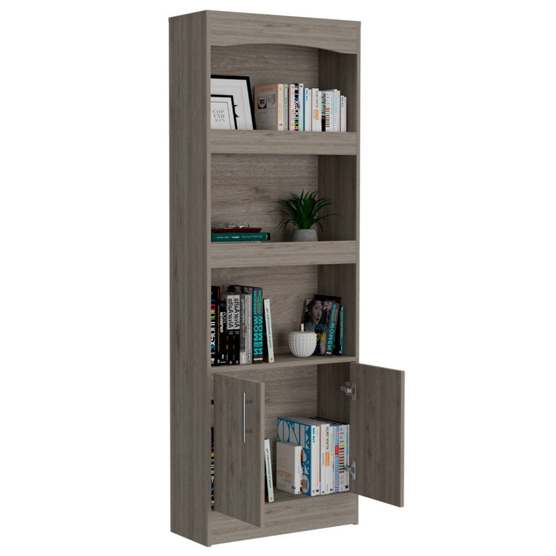 Bookcase Denver,Metal Hardware, Light Gray Finish-4