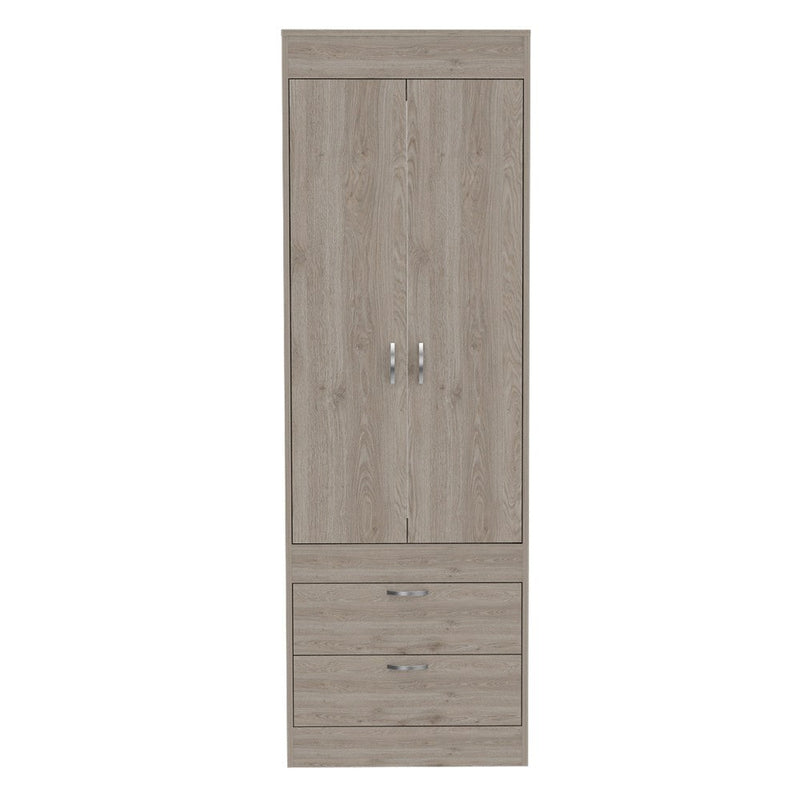 Armoire Tarento,Two Drawers, Light Gray Finish-5