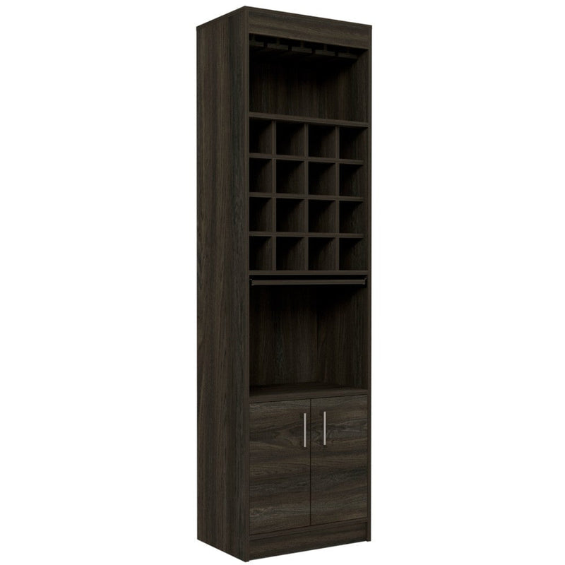 Bar cabinet Modoc, One Extendable Shelf, Sixteen Wine Cubbies, One Shelf, Carbon Espresso Finish-3