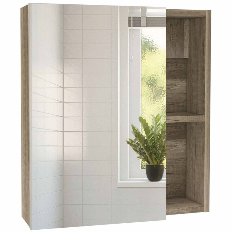 Medicine Cabinet Mirror Clifton, Five Internal Shelves, Pine Finish-3