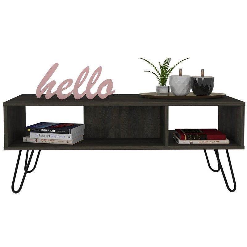 Coffee Table Minnesota, Two Shelves, Carbon Espresso Finish-2