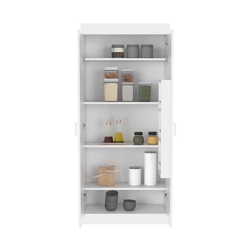 Pantry Cabinet Orlando, Five Shelves, White Finish-5