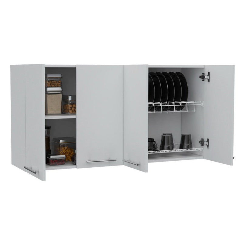 Kitchen Cabinet Durham, Four Doors, White Finish-4