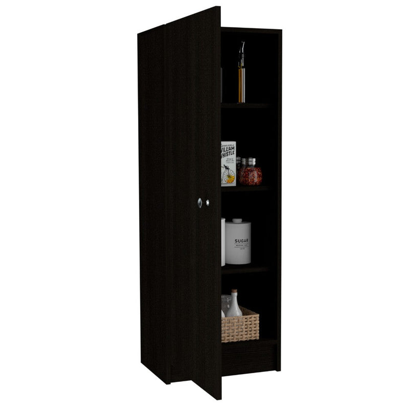 Pantry Miami, Single Door Cabinet, Black Wengue Finish-4