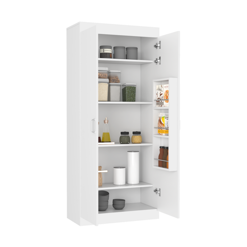 Pantry Cabinet Orlando, Five Shelves, White Finish-3