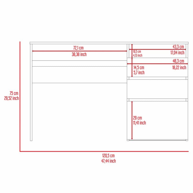 Computer Desk San Diego, One Shelf, Light Gray Finish-8