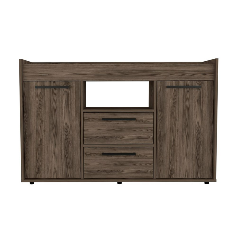 Sideboard Perssiu, Two Drawers, Double Door Cabinets, Dark Walnut Finish-3