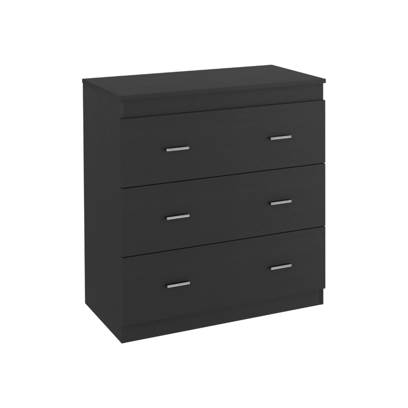 Three Drawer Dresser Litress, Metal Handles, Black Wengue Finish-5