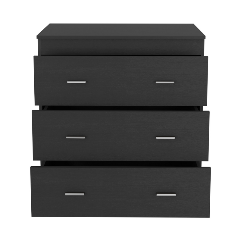 Three Drawer Dresser Litress, Metal Handles, Black Wengue Finish-3