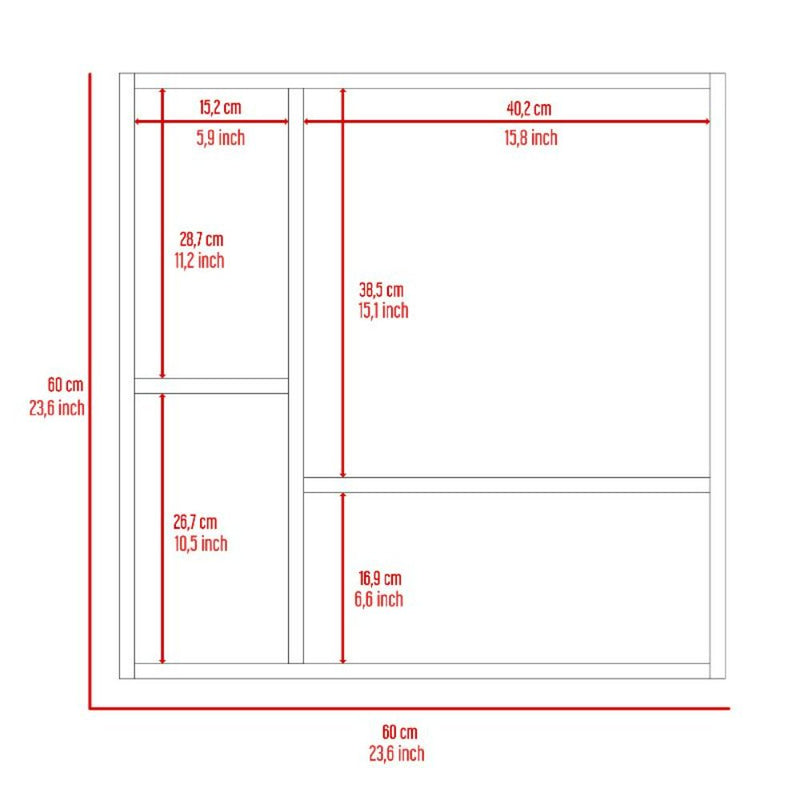 Medicine Cabinet Prague, Four Internal Shelves, Single Door, Light Gray Finish-8