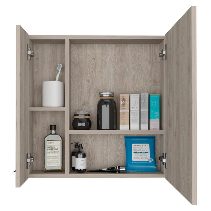 Medicine Cabinet Prague, Four Internal Shelves, Single Door, Light Gray Finish-3