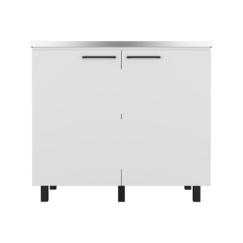 Utility sink cabinet Burwood, Two Shelves, White Finish-4