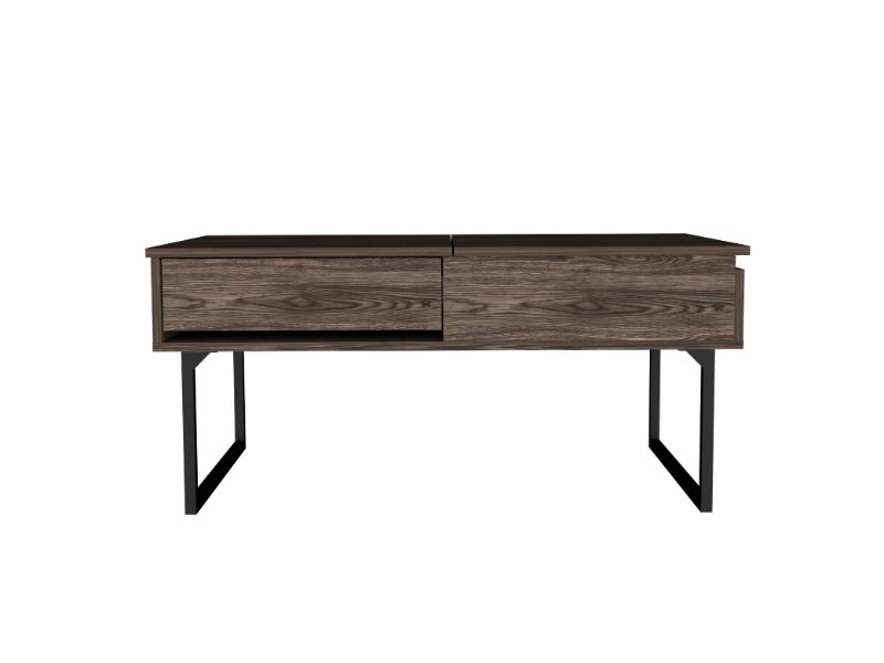 Lift Top Coffee Table With Drawer Vezu, Dark Walnut Finish-3