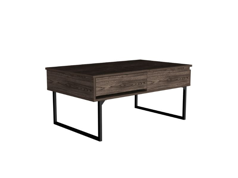 Lift Top Coffee Table With Drawer Vezu, Dark Walnut Finish-4