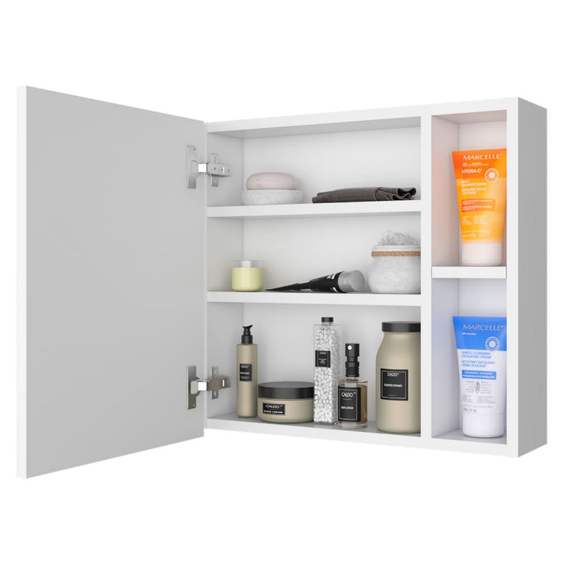 Medicine Cabinet Viking, Three Internal Shelves, Single Door, Two External Shelves, White Finish-5