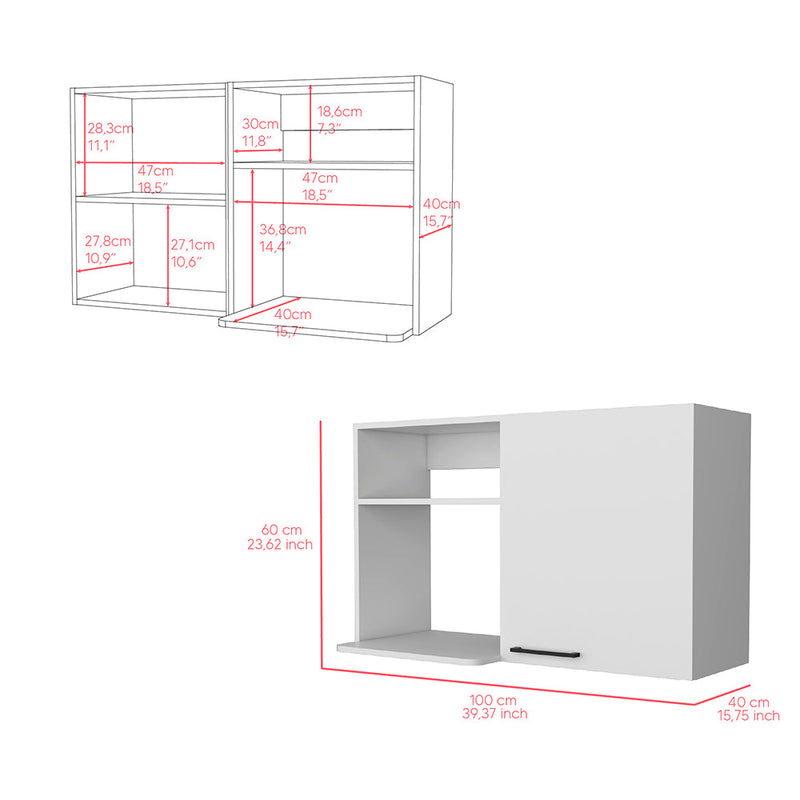 Alexandria 2 Piece Kitchen Set, Wall Cabinet + Utility Sink, White Finish-4