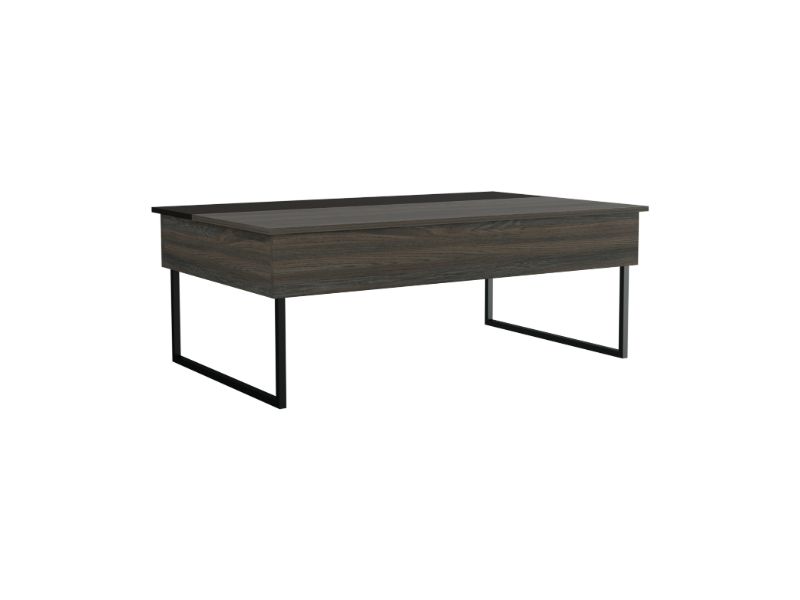 Lift Top Coffee Table Wuzz, Two Legs, Two Shelves, Carbon Espresso / Black Wengue Finish-5