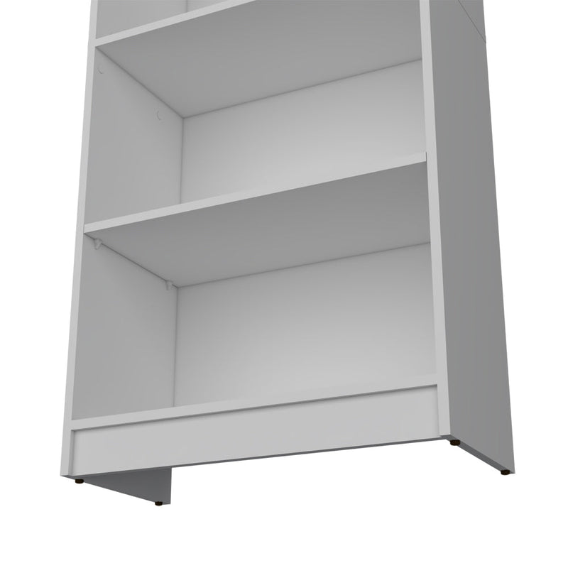 Bookcase 4-Shelves Benzoni, Ample Storage and Modern Design, White Finish-6