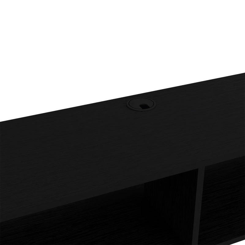 Entertainment Center Shelley, Two Open Shelves, Black Wengue Finish-1