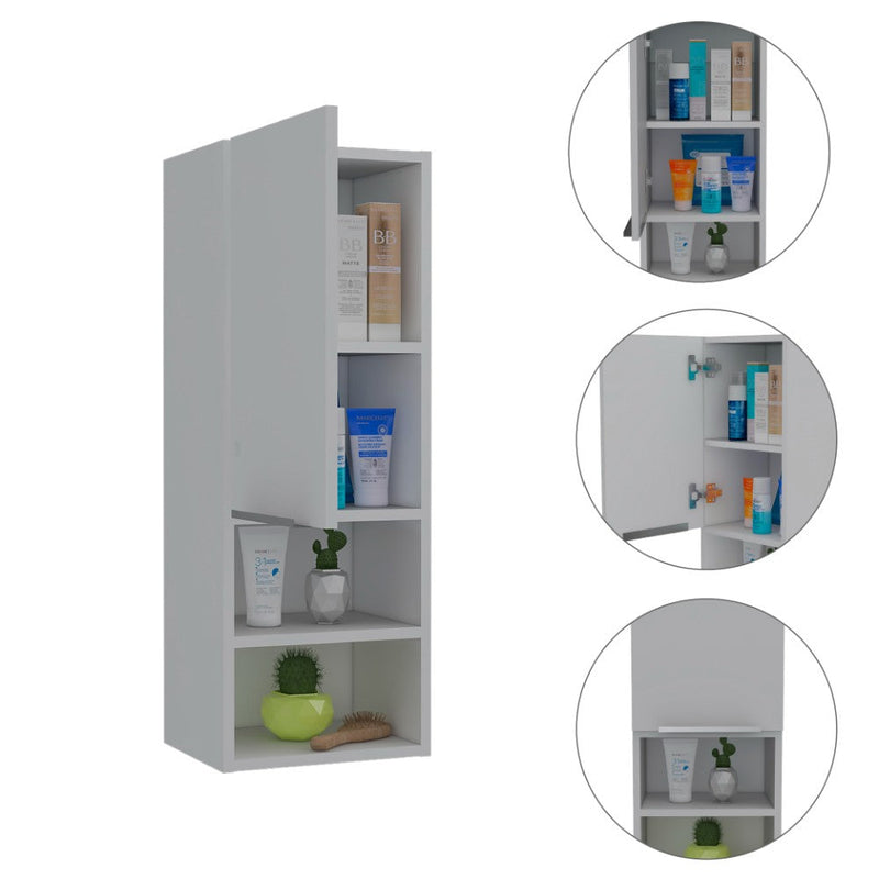 Medicine Cabinet Hazelton, Open and Interior Shelves, White Finish-2