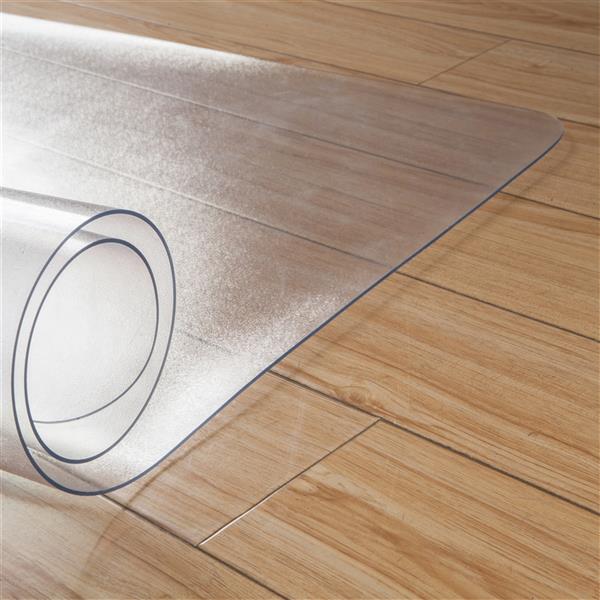 PVC Dull Polish Chair Mat Protection Floor Mat 90x120x0.2cm Rectangular