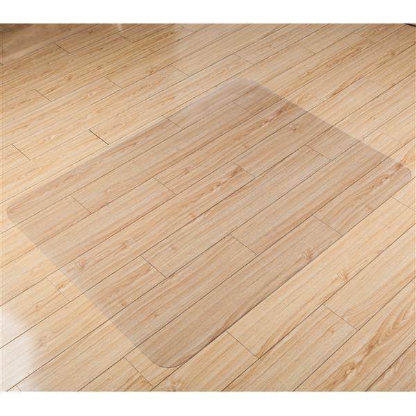 PVC Dull Polish Chair Mat Protection Floor Mat 90x120x0.2cm Rectangular