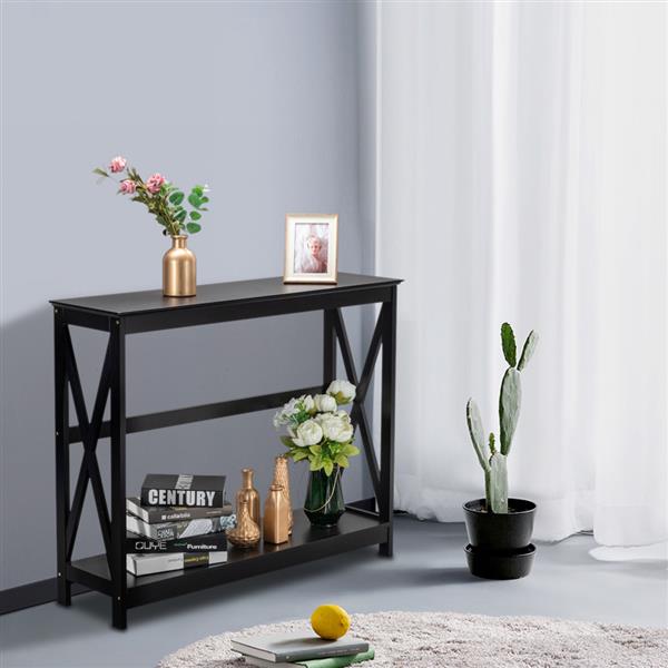 Side Cross Porch Table Black