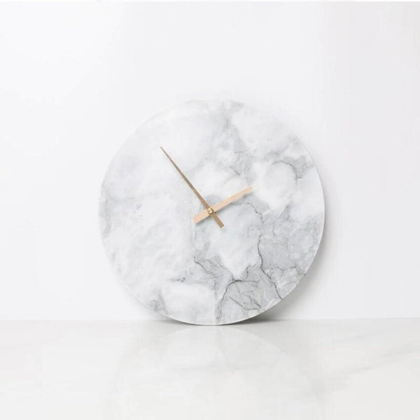 White Abstract Alcoholic Ink Wall Clock For Home Decor-0