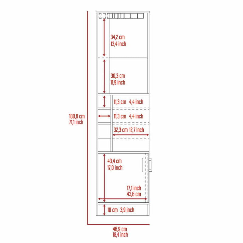 Bar Cabinet Papprika, 8 Wine Cubbies, Double Door, Dark Walnut Finish-9