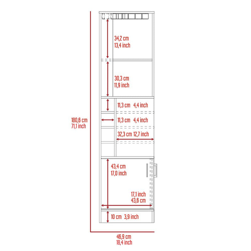 Bar Cabinet Papprika, 8 Wine Cubbies, Double Door, Black Wengue Finish-8