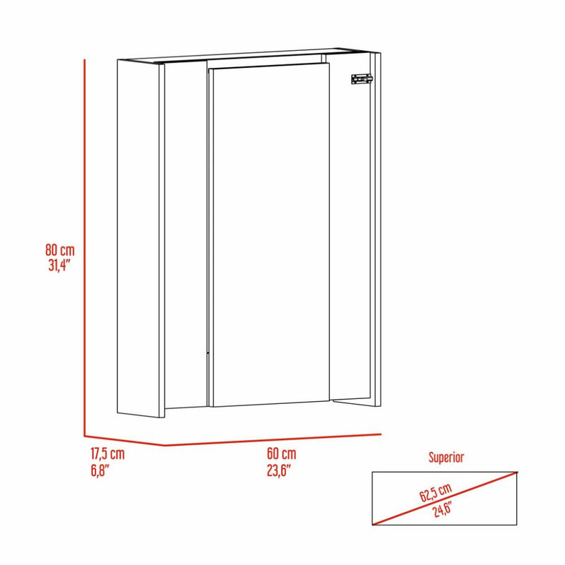 Foldable Table Tacoma, Seven Interior Shelves, White Finish-8