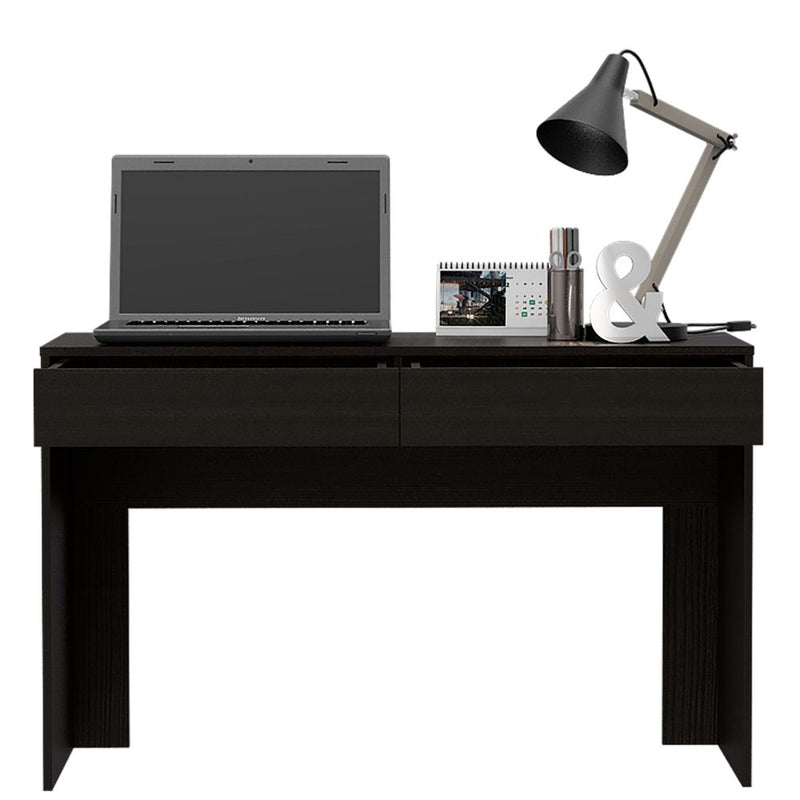 Computer Desk Aberdeen, Two Drawers, Black Wengue Finish-5