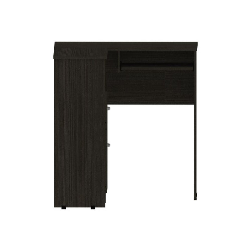 L-Shaped Desk Bradford, Keyboard Shelf, Black Wengue Finish-5