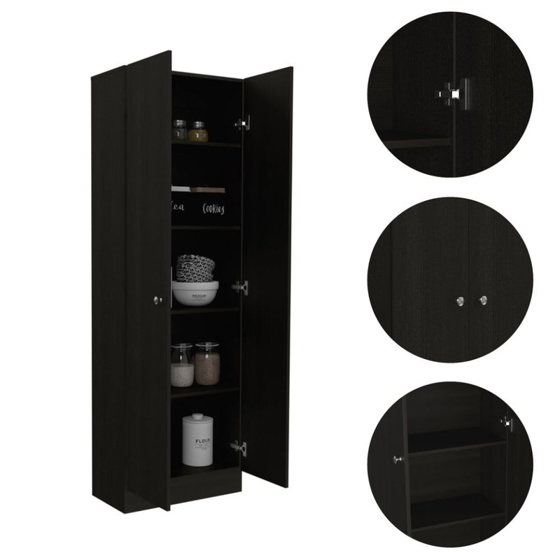 Storage Cabinet Pipestone, Double Door, Black Wengue Finish-2